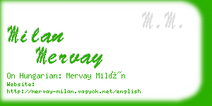 milan mervay business card